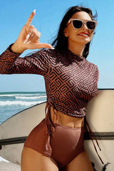 Geometric Printed Ruched Two Pieces Swimsuit from My Pampered Life Seattle