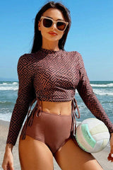 Geometric Printed Ruched Two Pieces Swimsuit from My Pampered Life Seattle