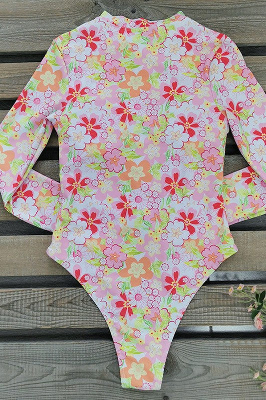 Floral Print One Piece Long Sleeve UPF50 Swimsuit from My Pampered Life Seattle