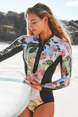 Palm Leaf Print Long Sleeve Zip UPF50 Rash Guard from My Pampered Life Seattle