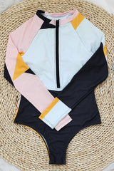 Colorblock Front Zip One Piece UPF50 Rash Guard from My Pampered Life Seattle