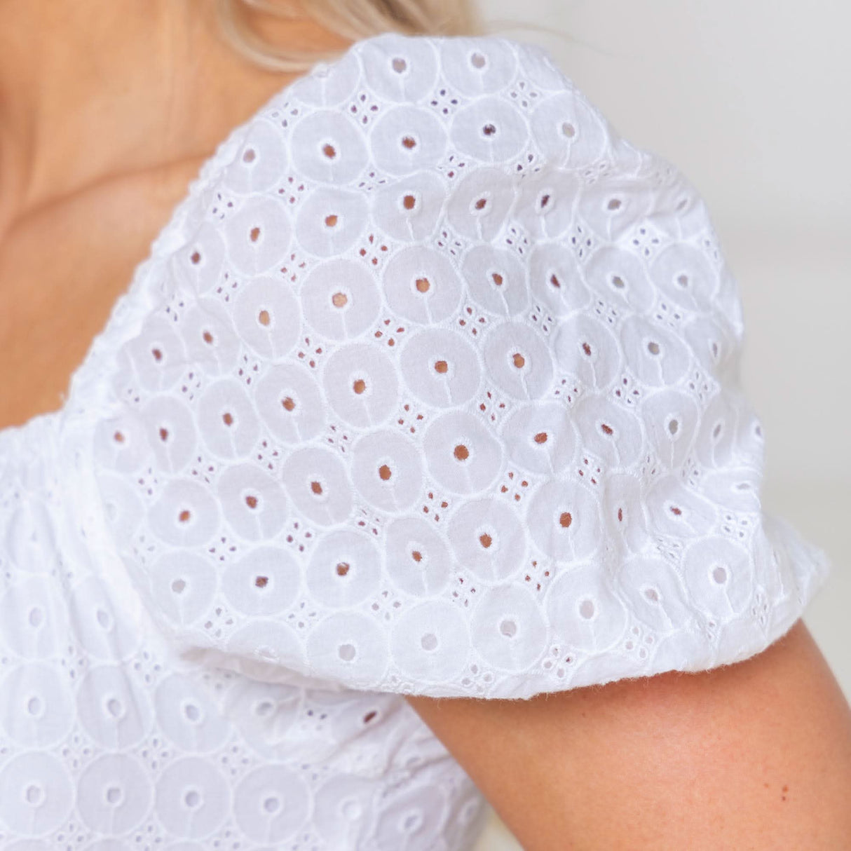 Puff Sleeve Organic Eyelet Romper from Hope & Henry