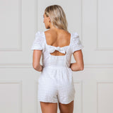 Puff Sleeve Organic Eyelet Romper from Hope & Henry