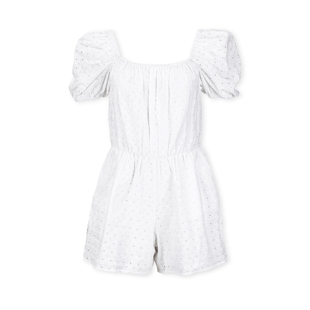 Puff Sleeve Organic Eyelet Romper from Hope & Henry