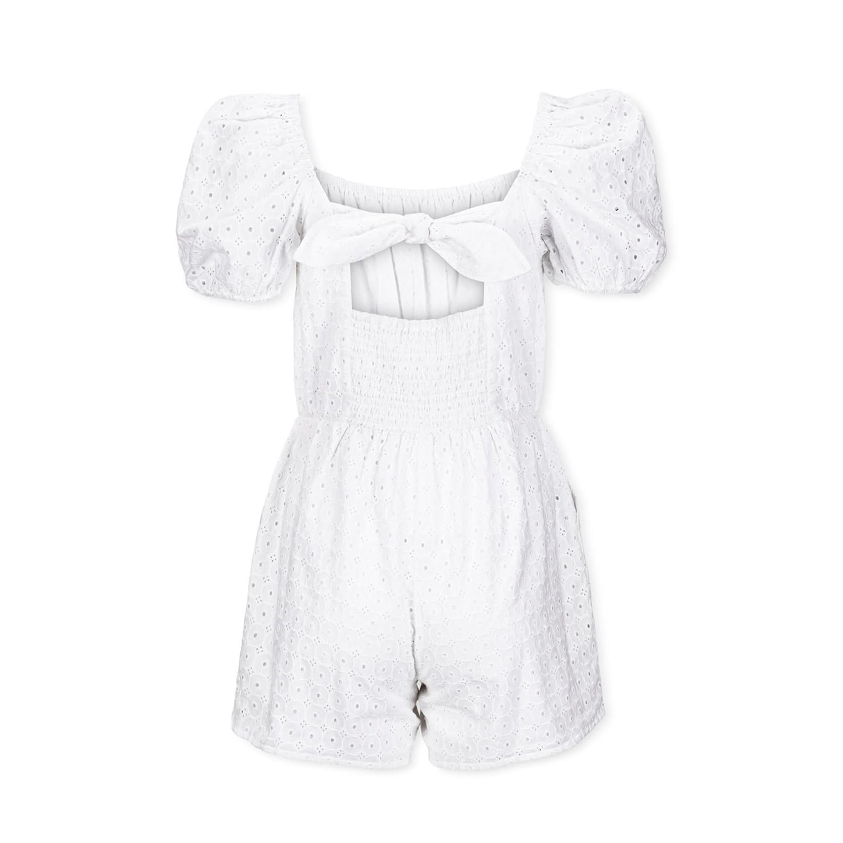Puff Sleeve Organic Eyelet Romper from Hope & Henry