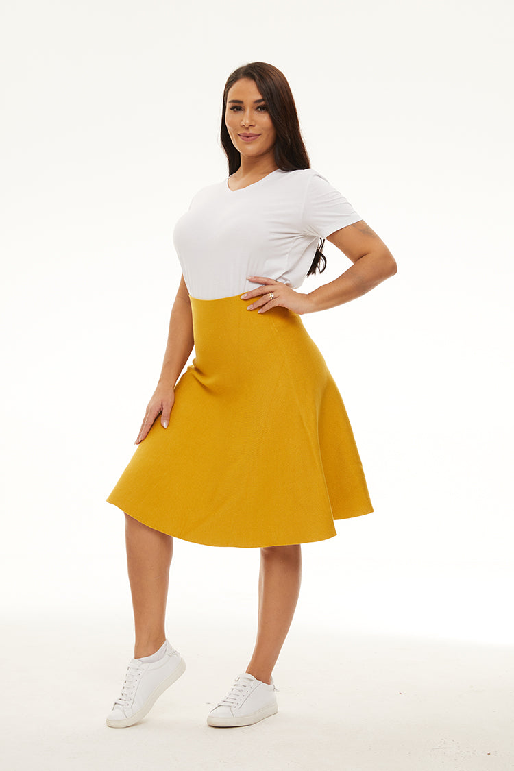 MM PURPLE LABEL - YR RND MUSTARD (PLUS SIZE) From Mia Mod