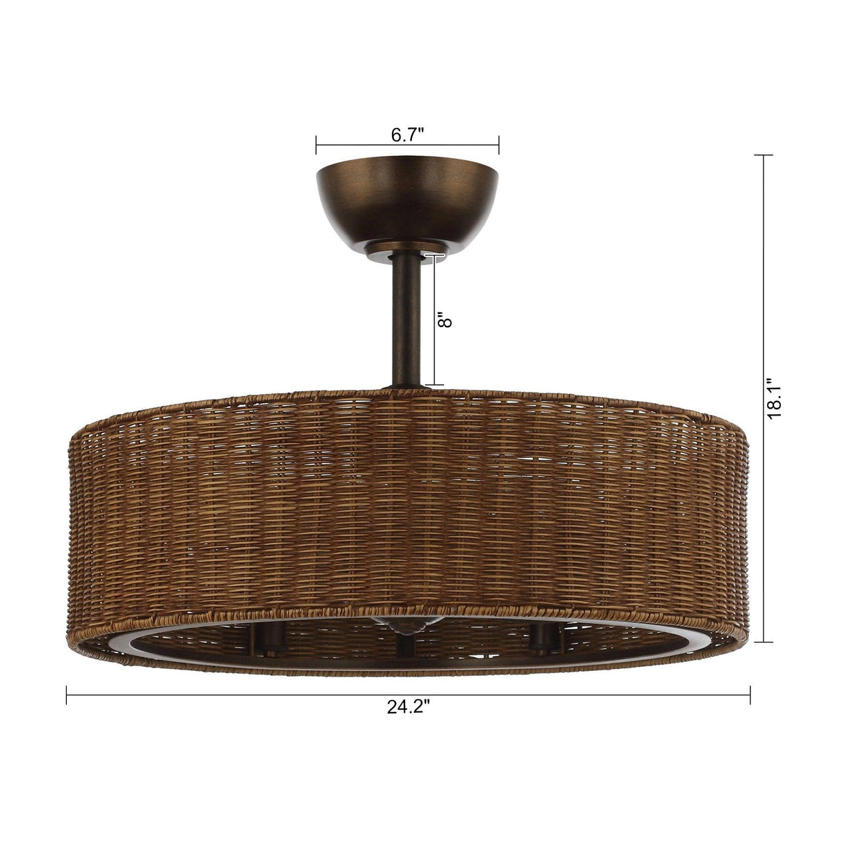 Farmhouse 24" DC Motor Ceiling Fan with Lighting and Remote Control From ParrotUncle