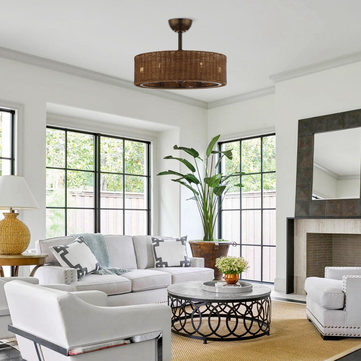Farmhouse 24" DC Motor Ceiling Fan with Lighting and Remote Control From ParrotUncle