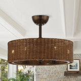 Farmhouse 24" DC Motor Ceiling Fan with Lighting and Remote Control From ParrotUncle
