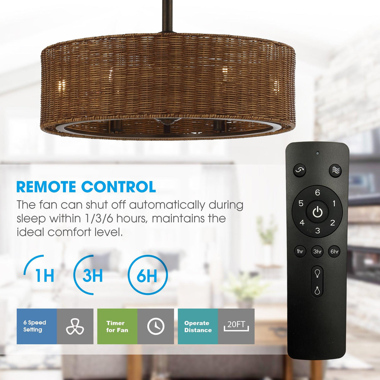 Farmhouse 24" DC Motor Ceiling Fan with Lighting and Remote Control From ParrotUncle