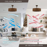 Farmhouse 24" DC Motor Ceiling Fan with Lighting and Remote Control From ParrotUncle