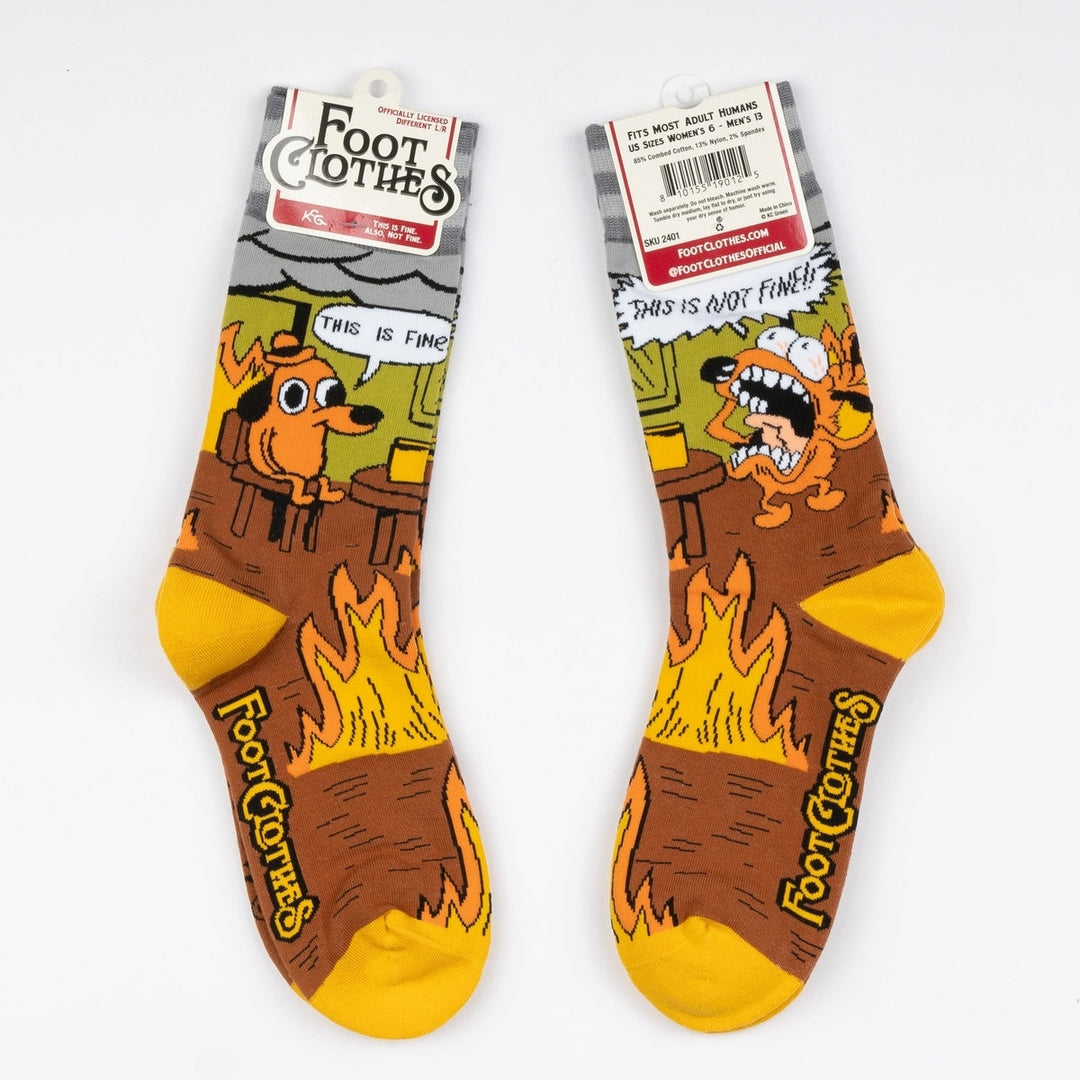 This is Fine. Also, Not Fine. Crew Socks from FootClothes