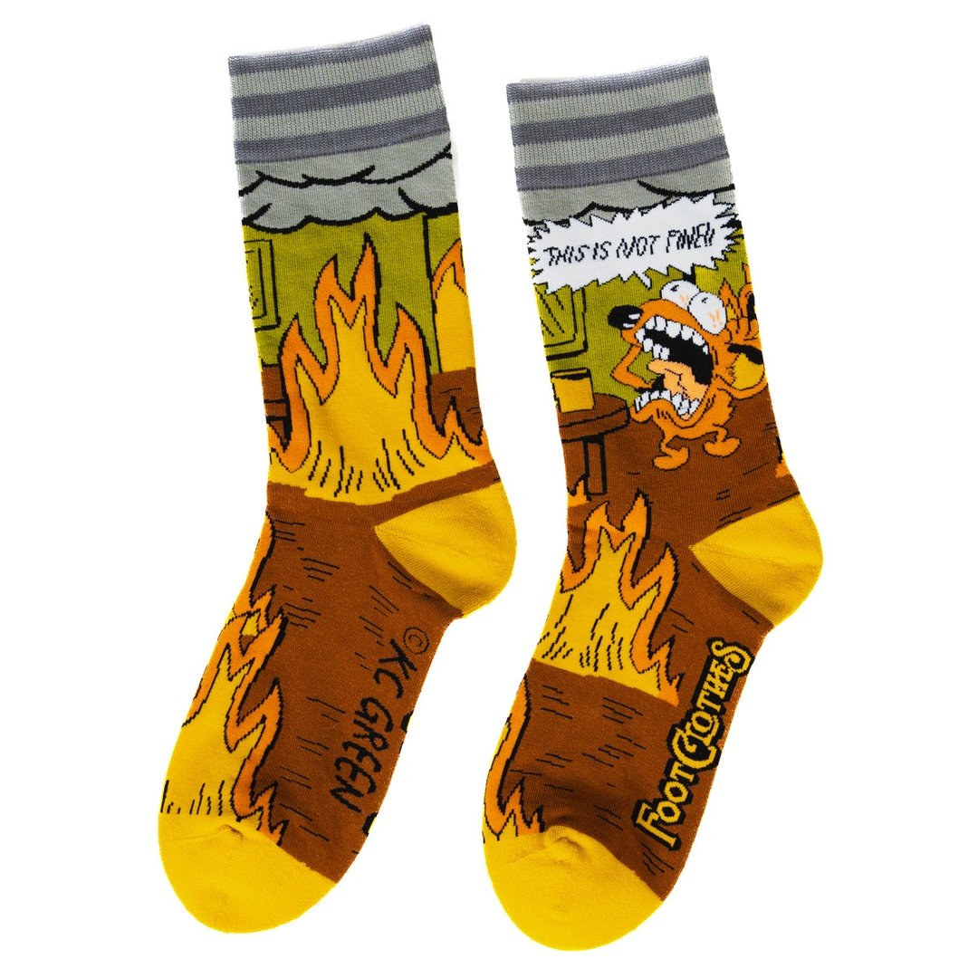 This is Fine. Also, Not Fine. Crew Socks from FootClothes