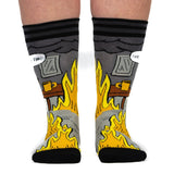 This is Fine: Noir Edition Crew Socks from FootClothes