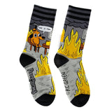This is Fine: Noir Edition Crew Socks from FootClothes