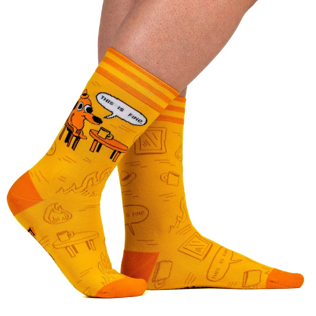 This is Fine: Iconic Edition Crew Socks from FootClothes