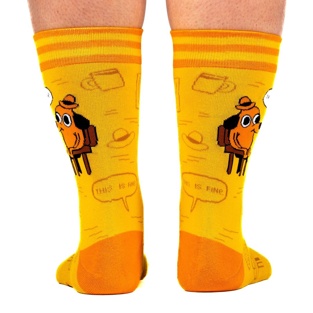 This is Fine: Iconic Edition Crew Socks from FootClothes