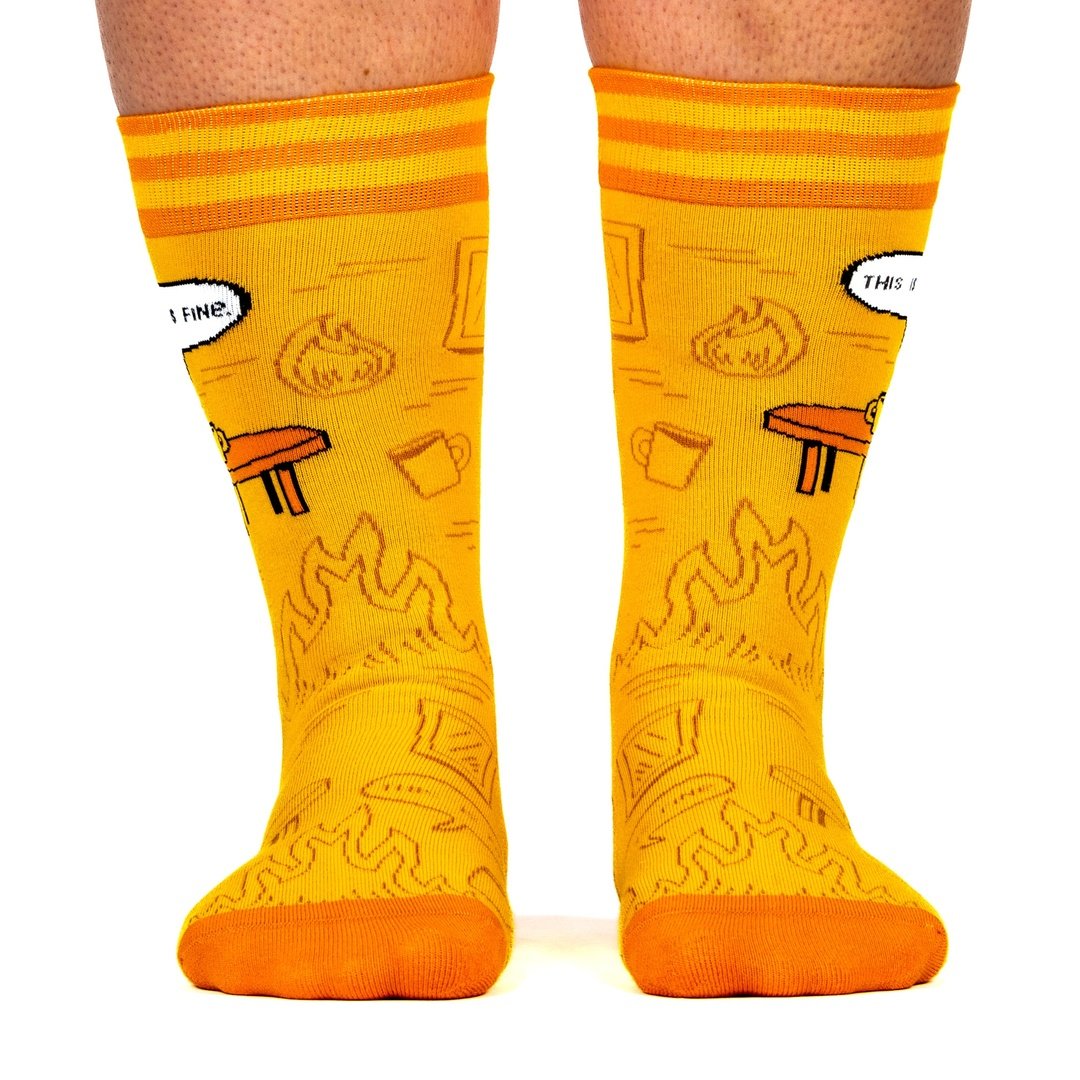 This is Fine: Iconic Edition Crew Socks from FootClothes