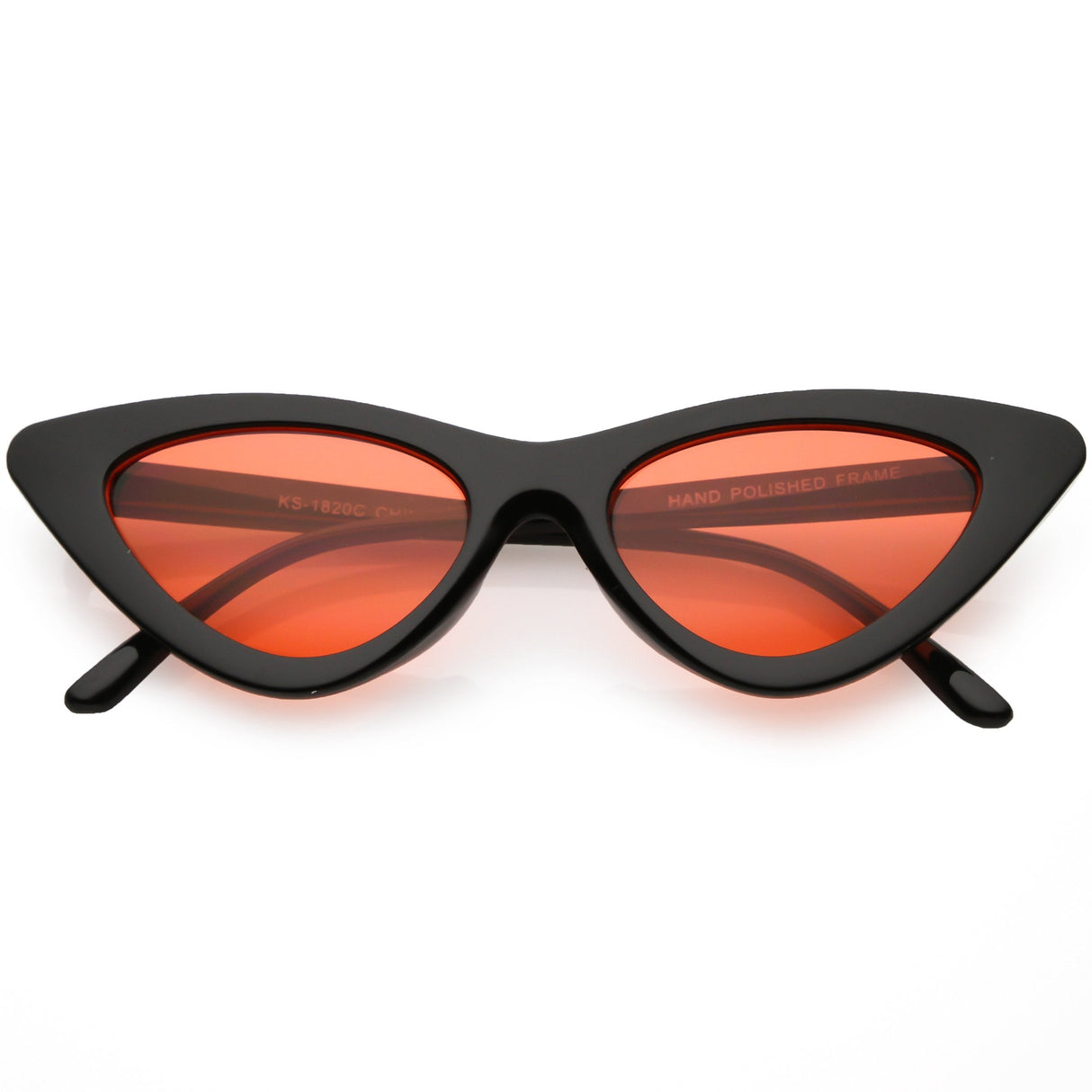 Women's Retro Flat Angle Colored Lens Black Frame Sunglasses C511 from zeroUV