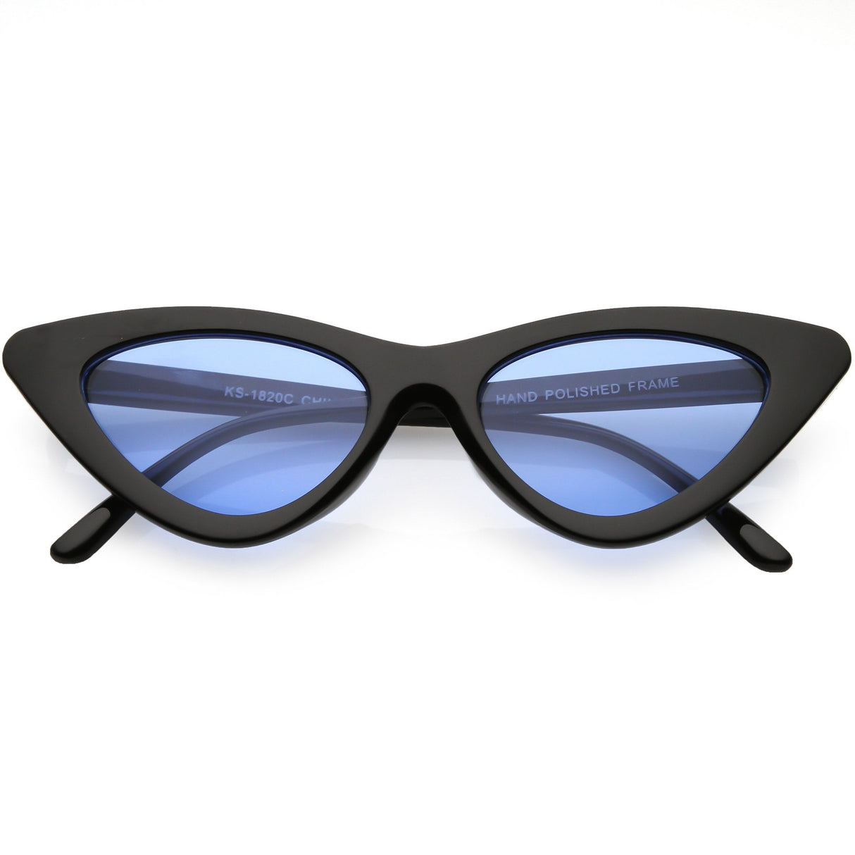 Women's Retro Flat Angle Colored Lens Black Frame Sunglasses C511 from zeroUV