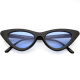 Women's Retro Flat Angle Colored Lens Black Frame Sunglasses C511 from zeroUV