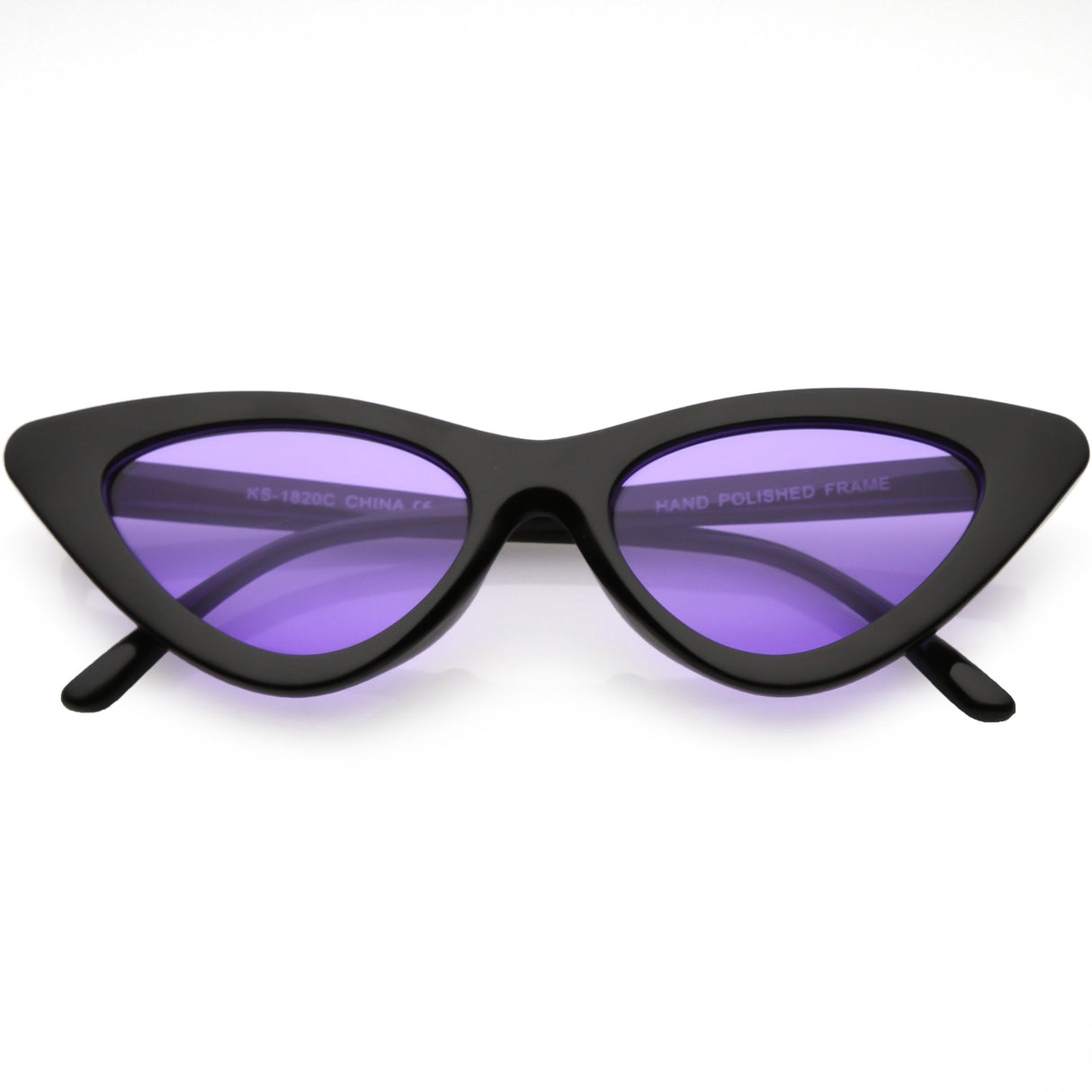 Women's Retro Flat Angle Colored Lens Black Frame Sunglasses C511 from zeroUV