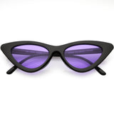Women's Retro Flat Angle Colored Lens Black Frame Sunglasses C511 from zeroUV