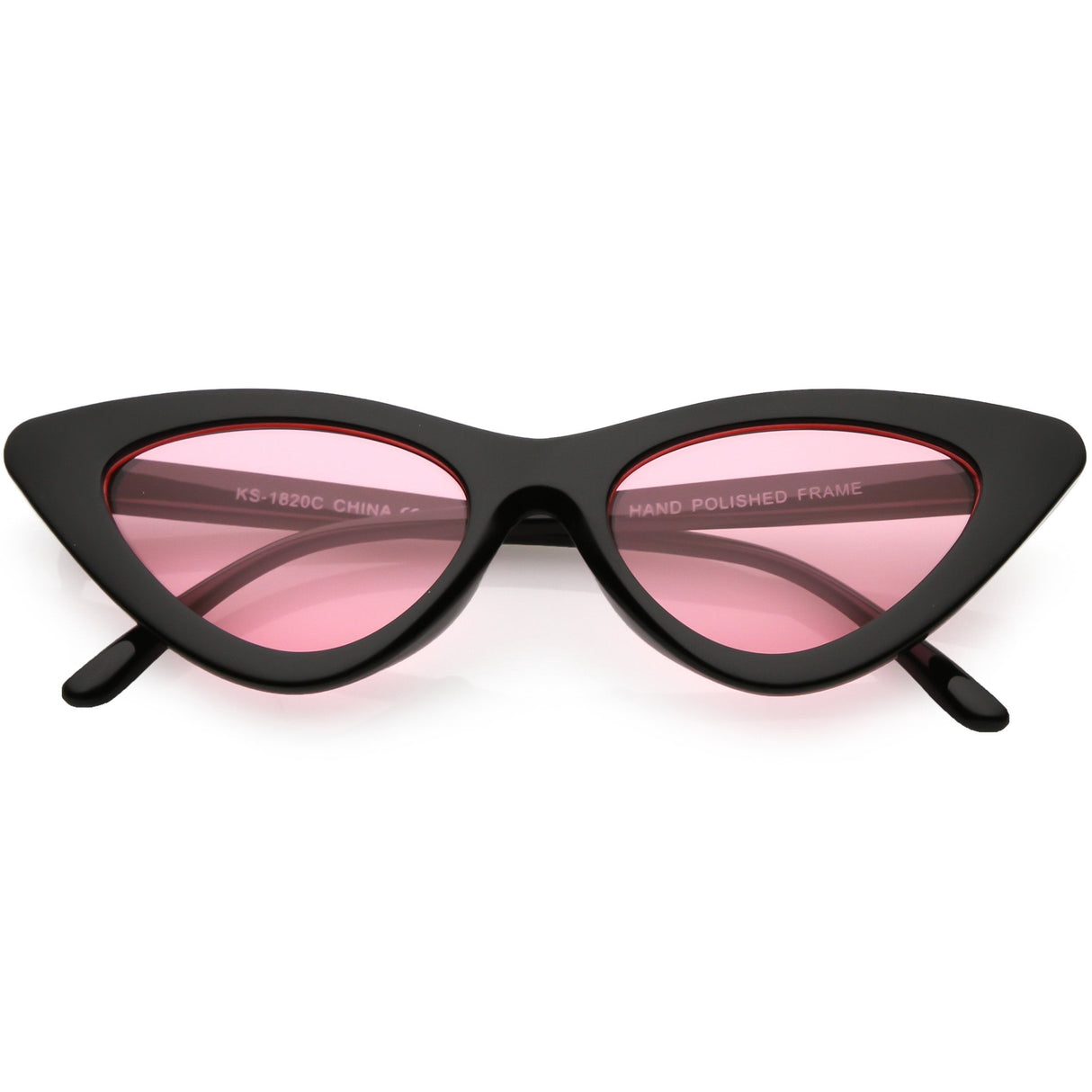 Women's Retro Flat Angle Colored Lens Black Frame Sunglasses C511 from zeroUV
