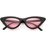 Women's Retro Flat Angle Colored Lens Black Frame Sunglasses C511 from zeroUV