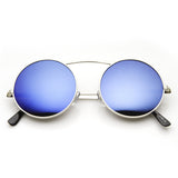 Large Retro Round Steampunk Mirrored Lens Sunglasses 8759 from zeroUV