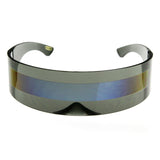 Futuristic Retro Mirror Wrap Around Shield Sunglasses 8762 from zeroUV