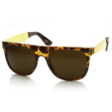 Hipster Super Flat Top Retro Horned Rim Sunglasses 8775 from zeroUV
