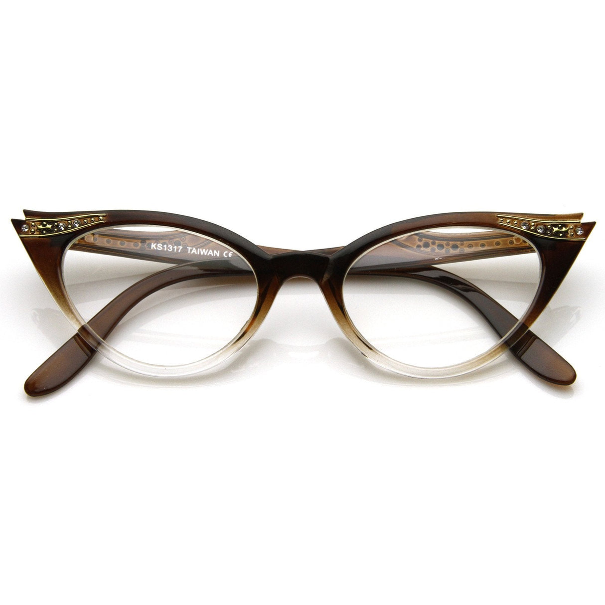 Vintage 1950's Womens Cat Eye Clear Lens Glasses 8783 from zeroUV
