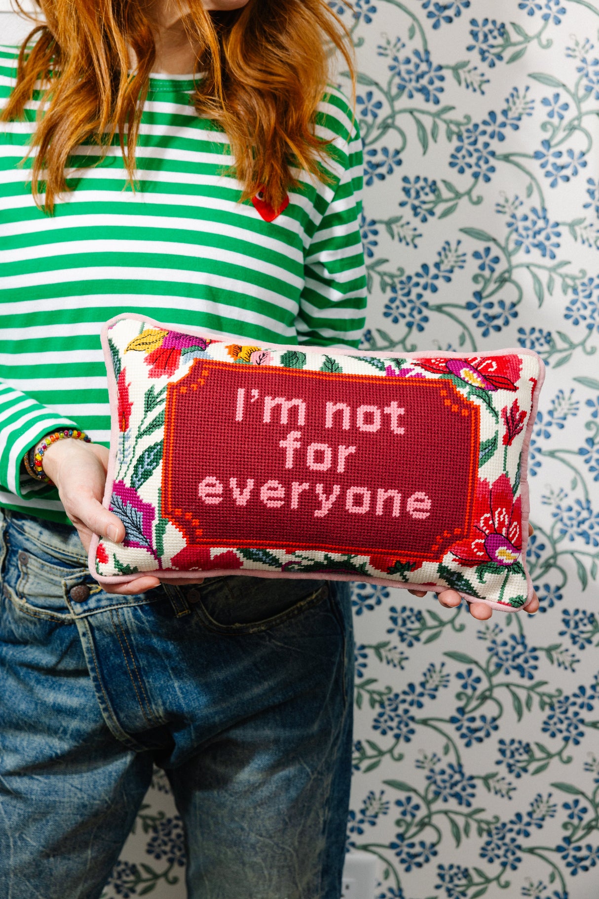 Not For Everyone Needlepoint Pillow from Furbish Studio