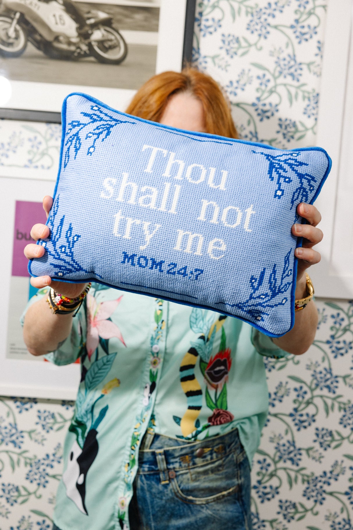 Try Me Needlepoint Pillow from Furbish Studio