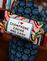 Caviar and Cash Needlepoint Pillow from Furbish Studio