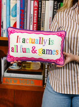 Fun And Games Needlepoint Pillow from Furbish Studio