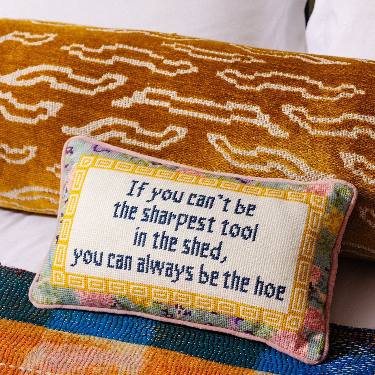 Sharpest Tool Needlepoint Pillow from Furbish Studio
