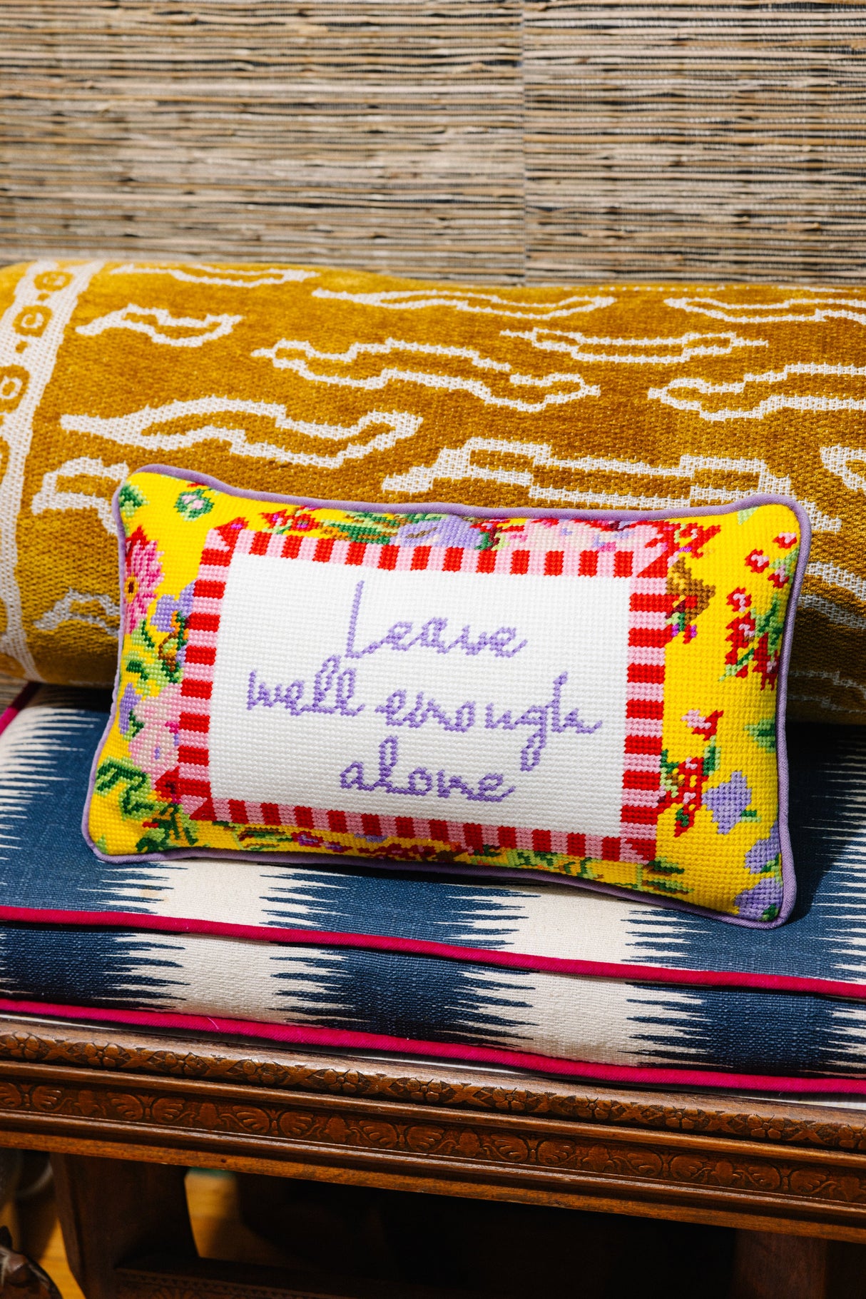 Well Enough Needlepoint Pillow from Furbish Studio