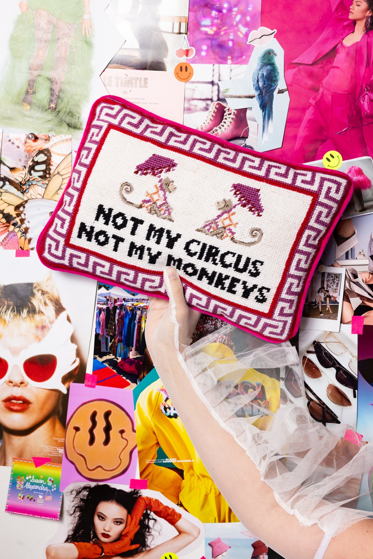Not My Circus Needlepoint Pillow from Furbish Studio