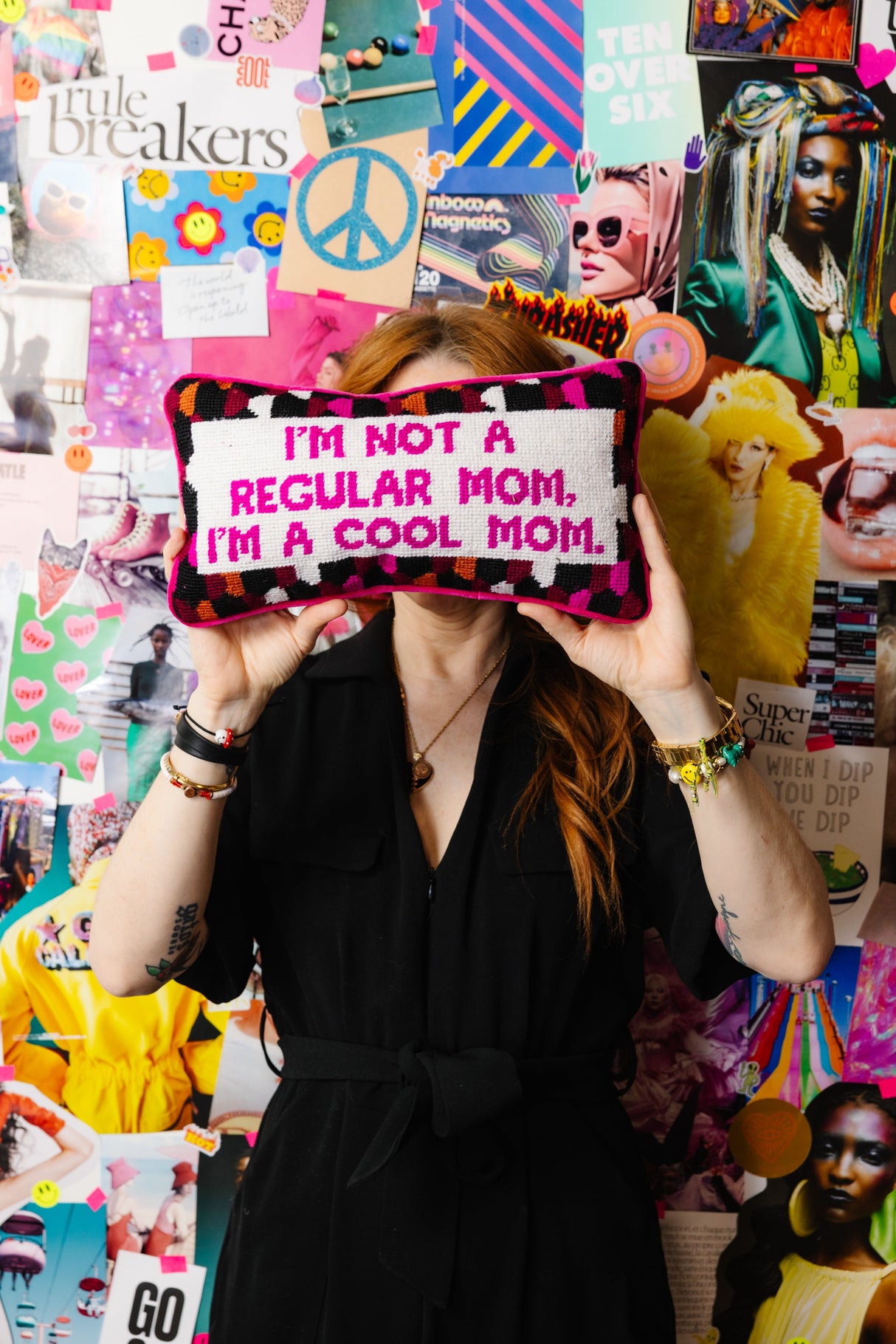 Cool Mom Needlepoint Pillow from Furbish Studio