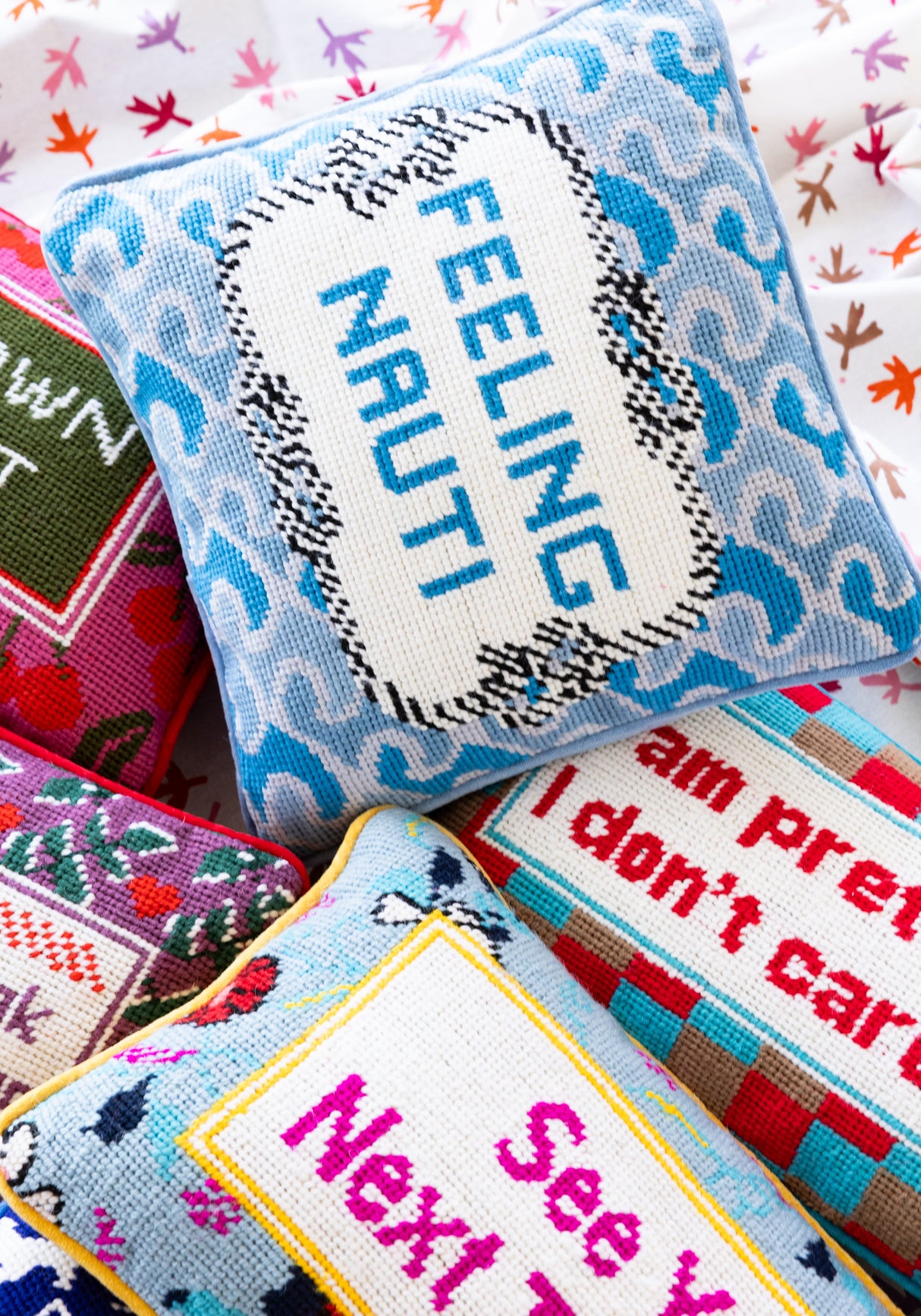 Nauti Needlepoint Pillow from Furbish Studio