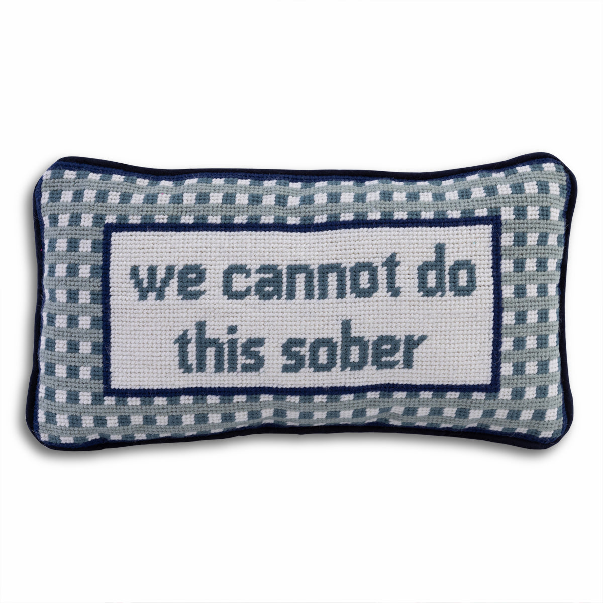 Sober Needlepoint Pillow from Furbish Studio