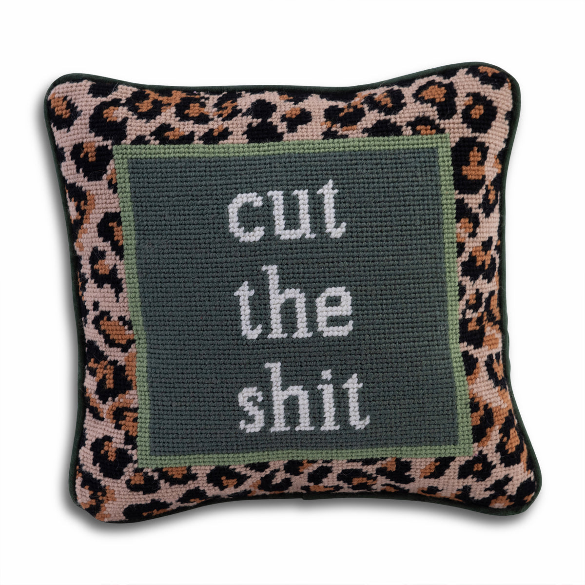 Cut The Shit Needlepoint Pillow from Furbish Studio