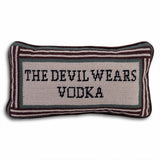 Devil Wears Vodka Needlepoint Pillow from Furbish Studio