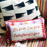 Everything's Fine Needlepoint Pillow from Furbish Studio