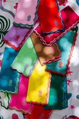 Icon Linen Napkins S/4 - Peacock + Mint from Furbish Studio