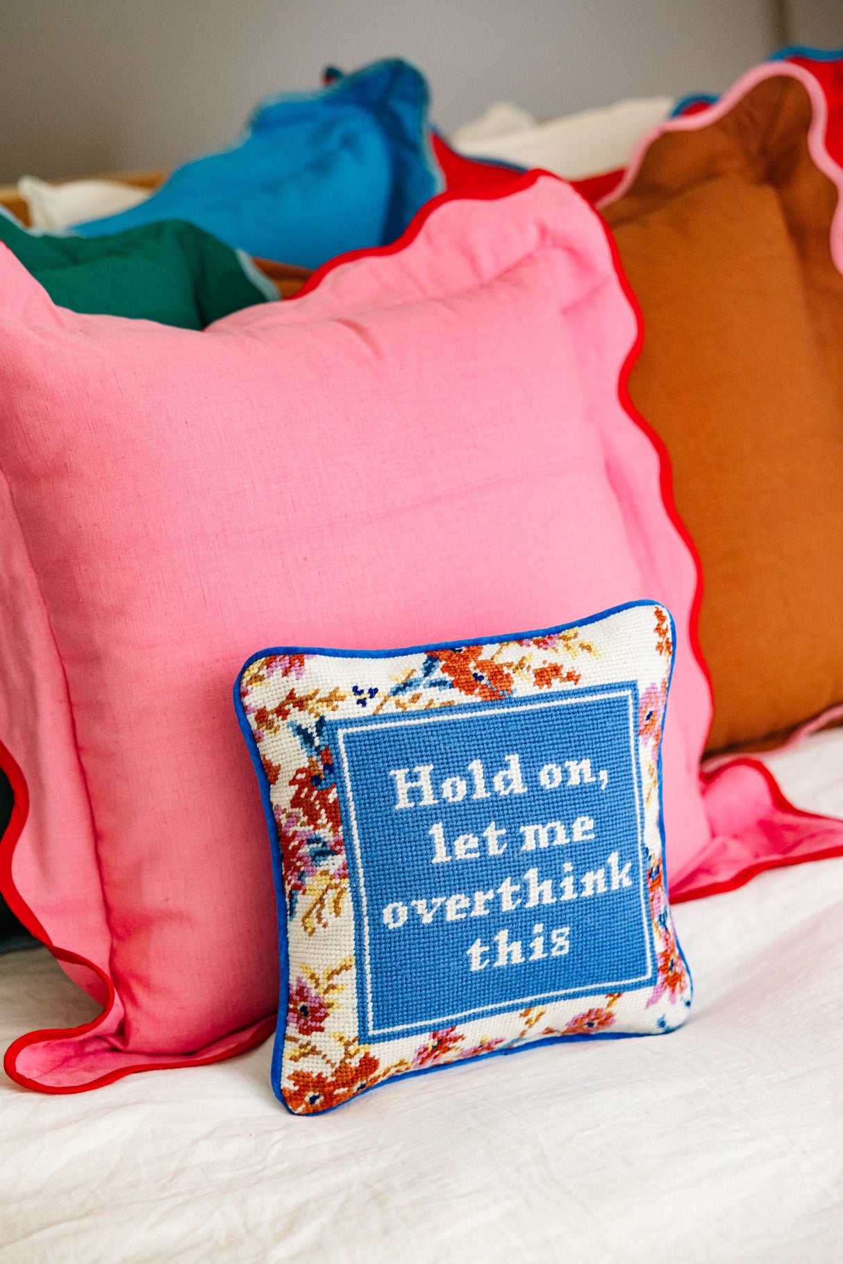 Overthink Needlepoint Pillow from Furbish Studio