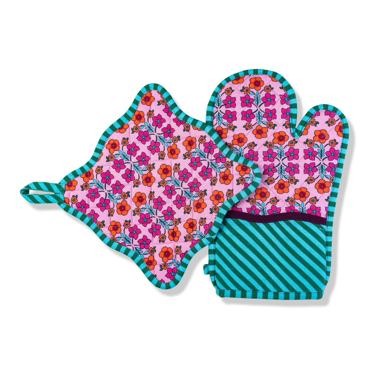 Light Pink Pot Holder & Oven Mitt from Furbish Studio