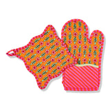 Red Pot Holder & Oven Mitt from Furbish Studio